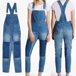 French Connection Blue Denim Dungaree Overalls XS